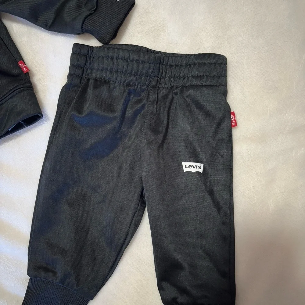 Levi matching track suit zip up and pants 3 months black